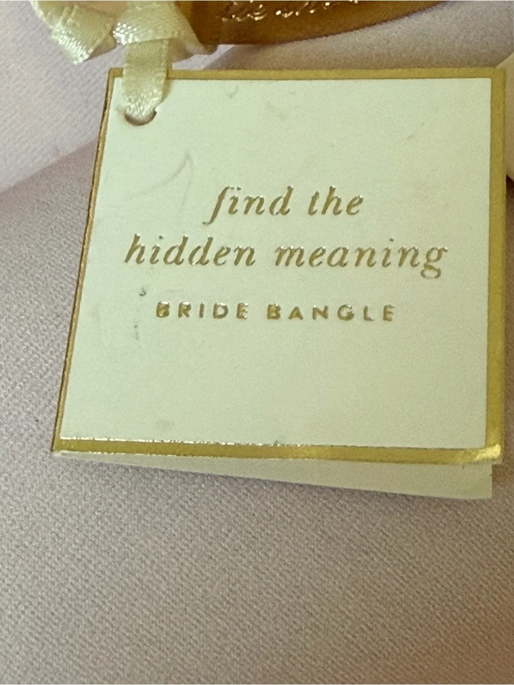 💍 kate spade gold-tone Bride Bangle with Ribbon Tag